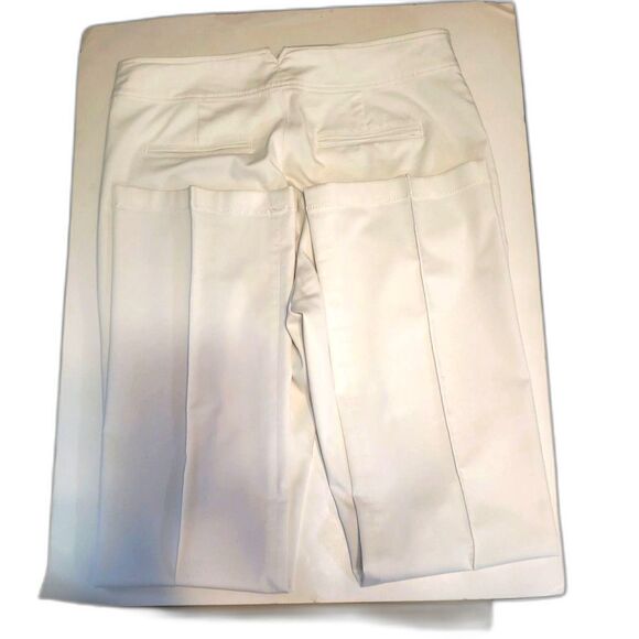 Ann Taylor White Semi-Stretch Side Zip Pockets Seamed Leg Slacks Size 8 - Picture 5 of 7